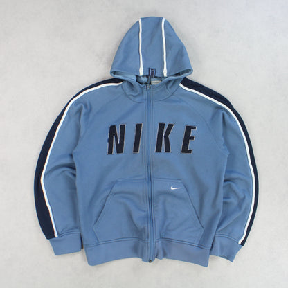 RARE Vintage 00s Nike Zip Up Hoodie Blue - (S)