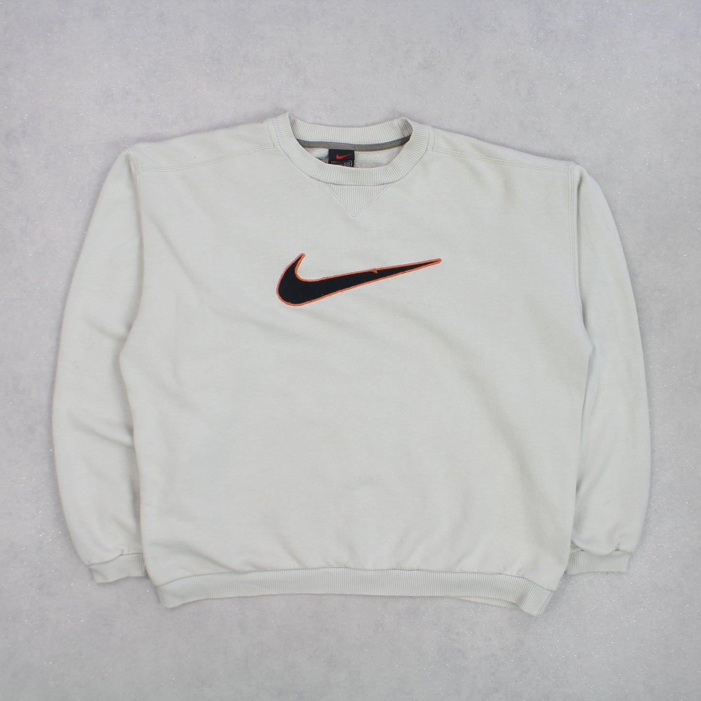 RARE Vintage 1990s Nike Swoosh Sweatshirt Cream - (S)