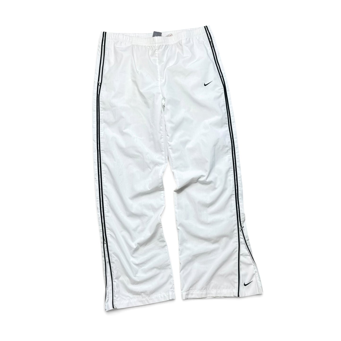 SUPER RARE 2000s Baggy Nike Trackpants White - (S)