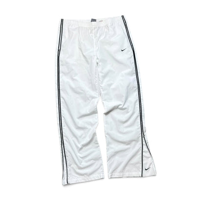 SUPER RARE 2000s Baggy Nike Trackpants White - (S)