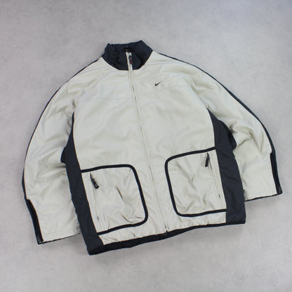 RARE 00s Nike Padded Jacket Cream - (L)