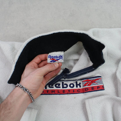 RARE Vintage 1990s Reebok 1/4 Zip Fleece Cream - (M)