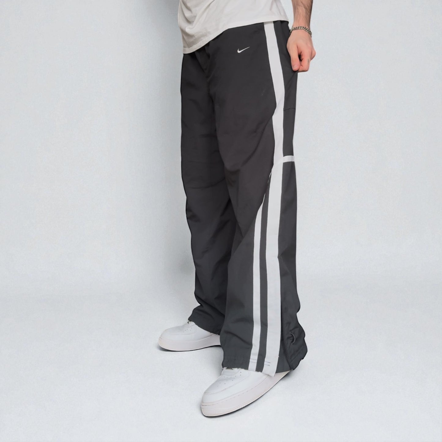RARE 2000s Baggy Nike Trackpants Grey - (L)
