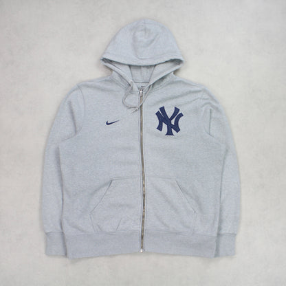 SUPER RARE Vintage 00s New York Nike Zip Up Hoodie Grey - (L)