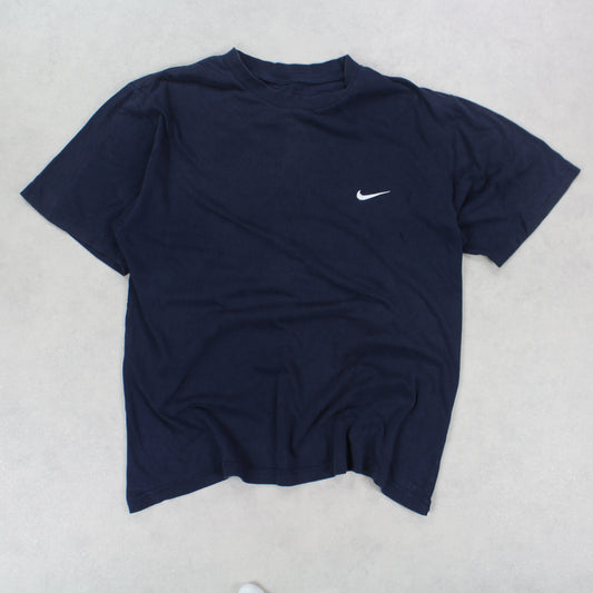 Vintage 1990s Nike Swoosh T-Shirt Navy - (M)