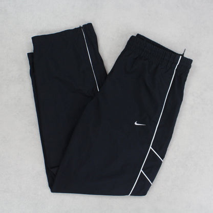 RARE Vintage 00s Baggy Nike Track Pants Black - (L)