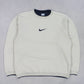 SUPER RARE Vintage 00s Nike Swoosh Sweatshirt Cream - (L)