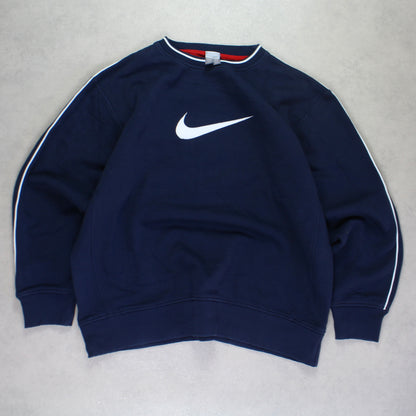 RARE 2000s Nike Swoosh Sweatshirt Navy - (L)