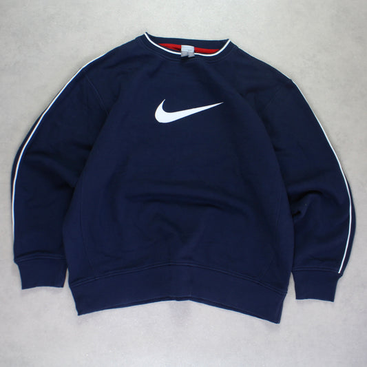 RARE 2000s Nike Swoosh Sweatshirt Navy - (L)