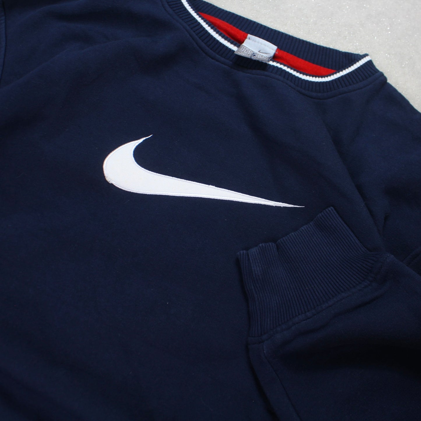 RARE 2000s Nike Swoosh Sweatshirt Navy - (L)