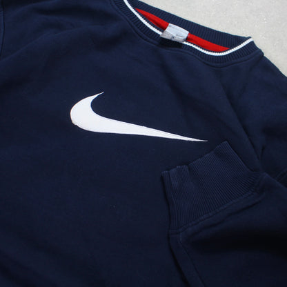 RARE 2000s Nike Swoosh Sweatshirt Navy - (L)