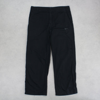 RARE Vintage 00s Baggy Nike Trousers Black - (L)