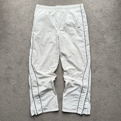 SUPER RARE 2000s Baggy Nike Trackpants White *PREMIUM* - (L)