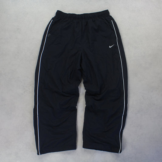 RARE 2000s Nike Short Leg Trackpants Black - (M)
