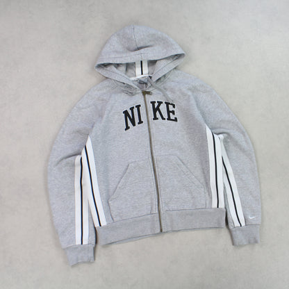 RARE 00s Nike Zip Up Hoodie Grey - (S)