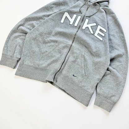 RARE 2000s Nike Zip Hoodie Grey - (L)