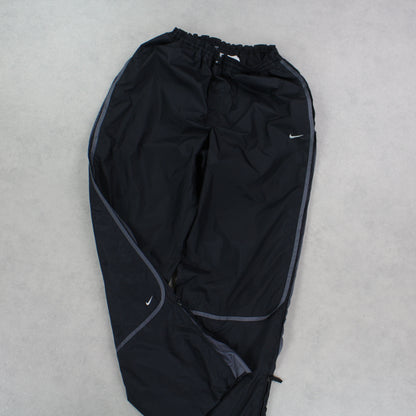 RARE 00s Baggy Nike Trackpants Black - (L)