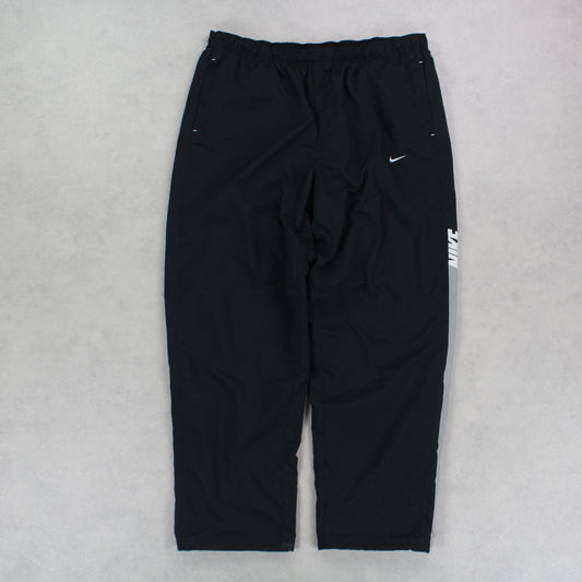 RARE 00s Baggy Nike Trackpants Black - (XL)