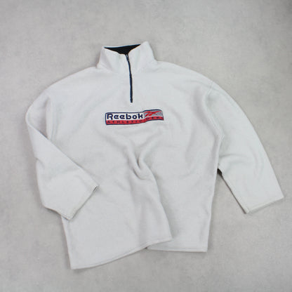 RARE Vintage 1990s Reebok 1/4 Zip Fleece Cream - (M)