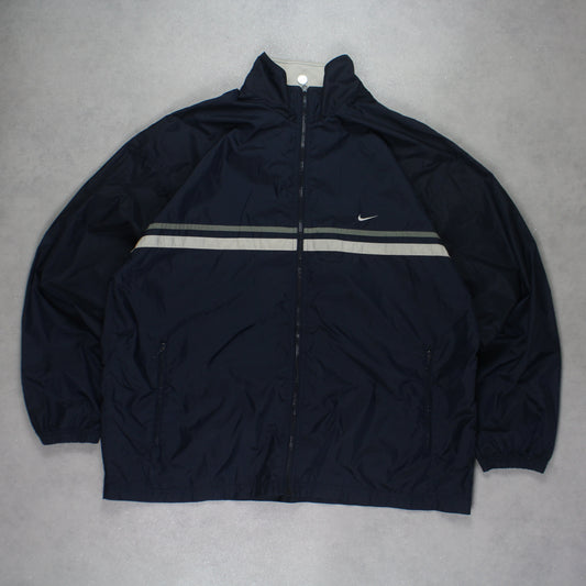 RARE 2000s Nike Track Jacket Navy - (XL)