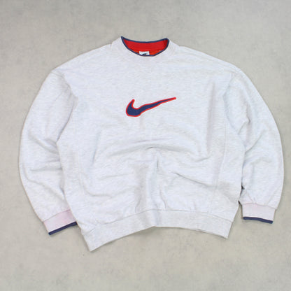 RARE Vintage 1990s Nike Sweatshirt Grey - (L)