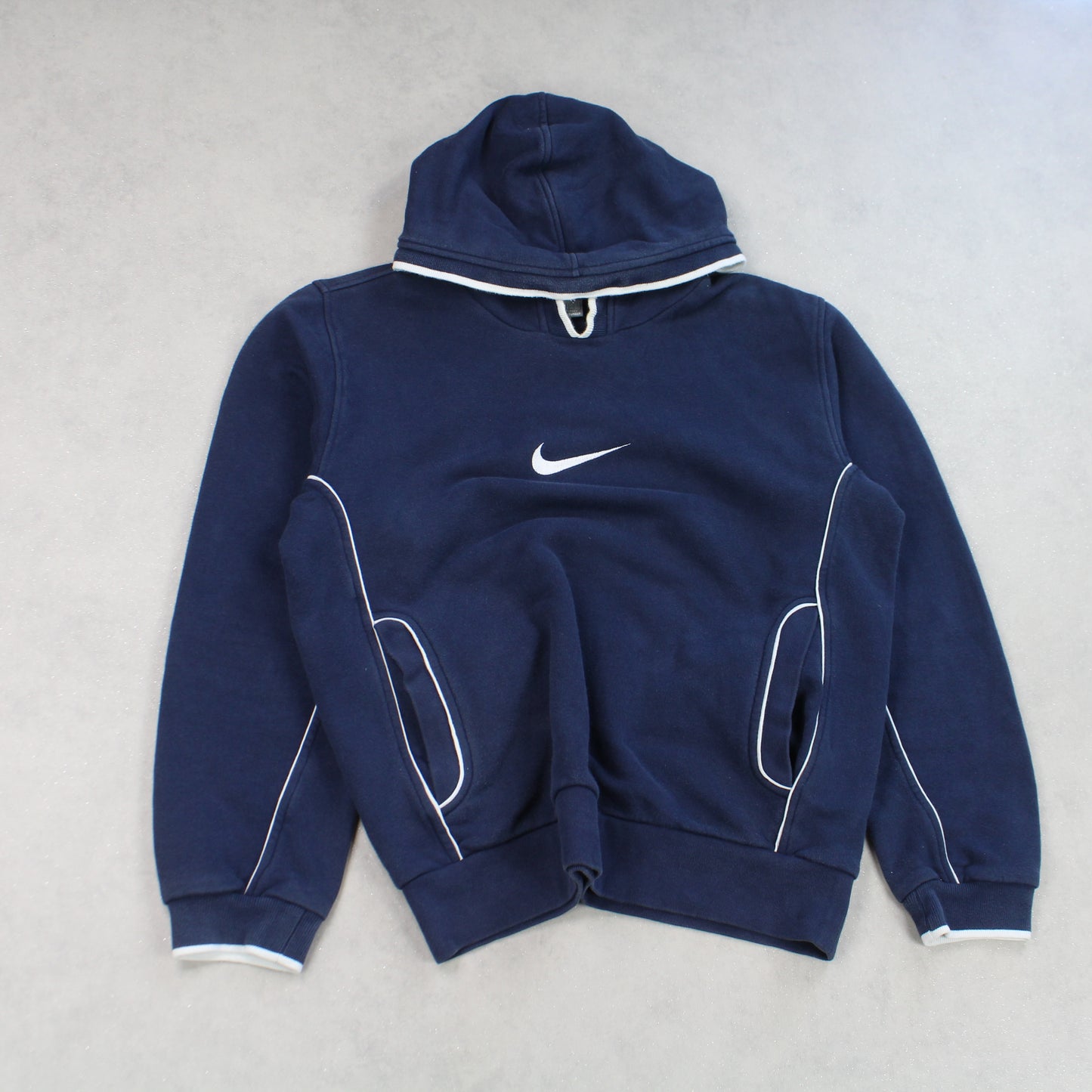 RARE Vintage 00s Nike Spell Out Hoodie Navy - (XS)