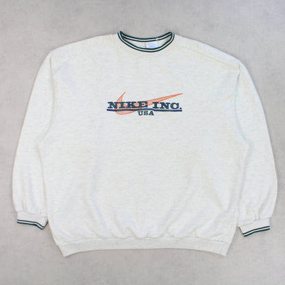 SUPER RARE 00s Nike INC Sweatshirt Cream - (XL)