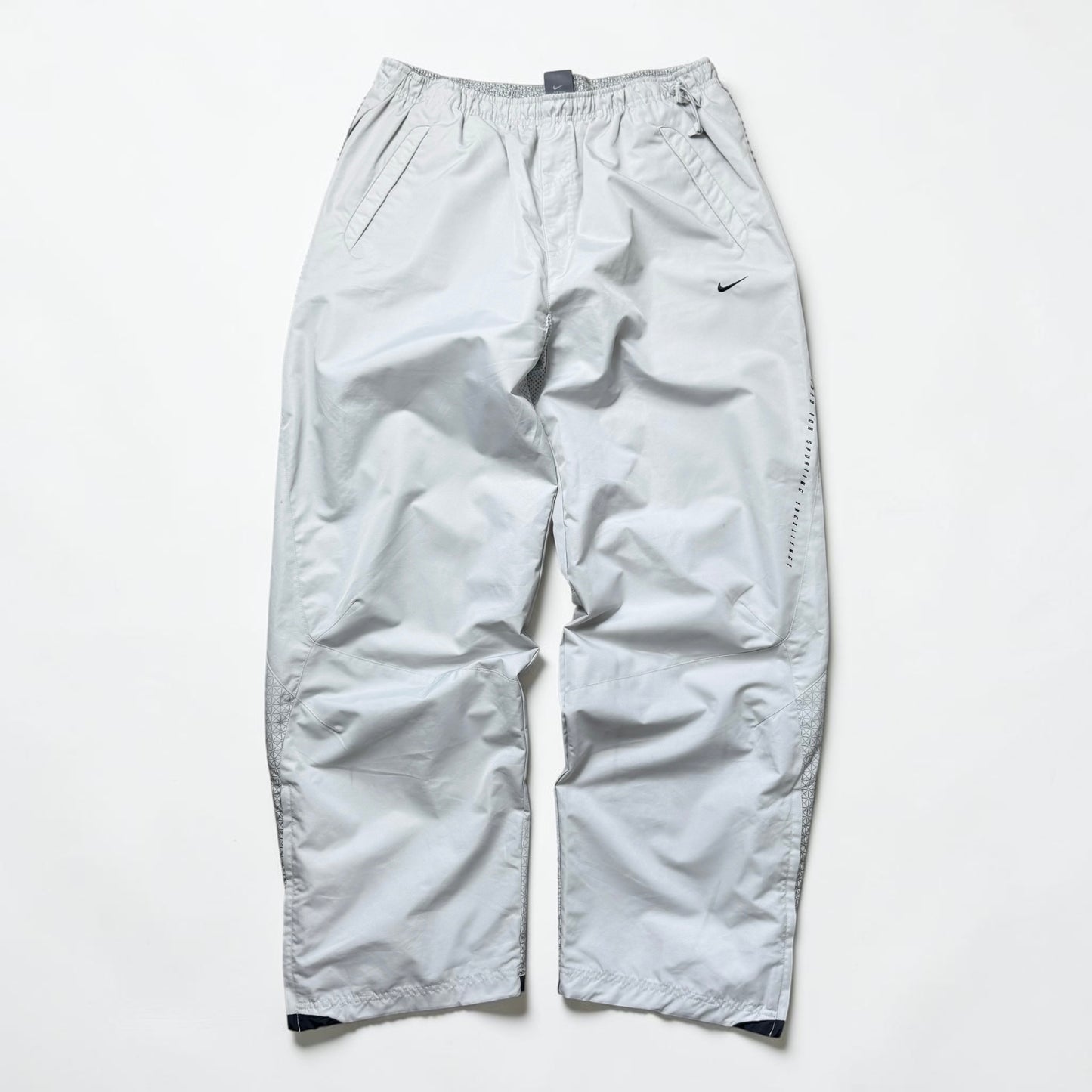 RARE 2000s Super Baggy Nike Trackpants Grey - (XL)