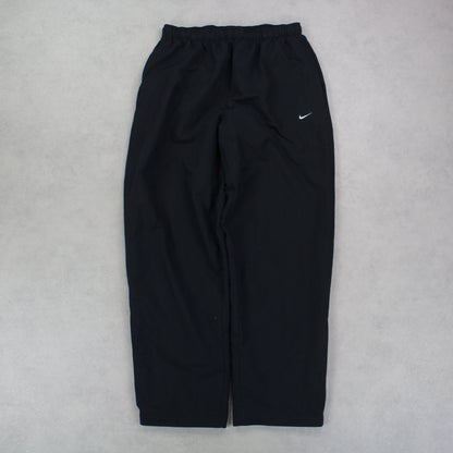 RARE 00s Nike Baggy Trackpants Black - (M)