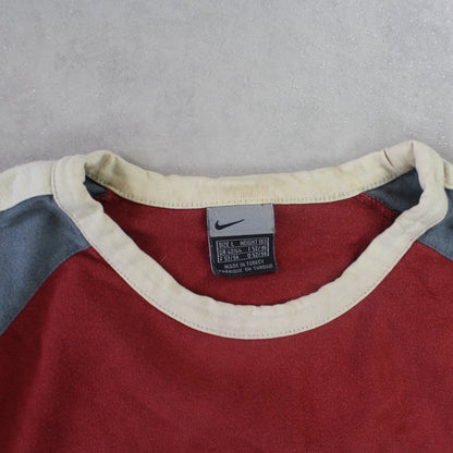 RARE 00s Nike T-Shirt Burgundy - (L)