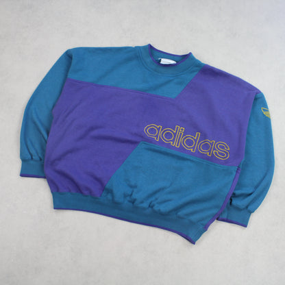 RARE 1990s Adidas Block Sweatshirt Blue - (M)