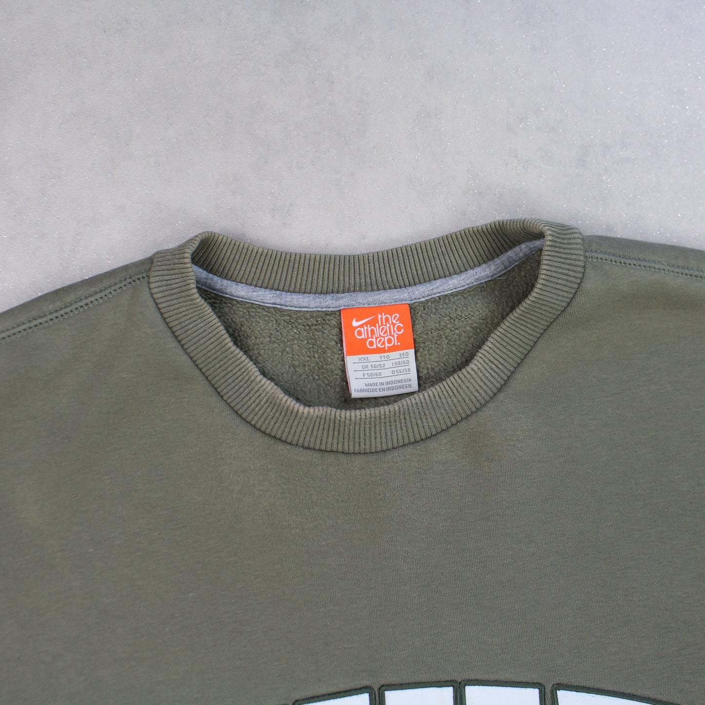 SUPER RARE Vintage 00s Nike Spell Out Sweatshirt Green - (XL)