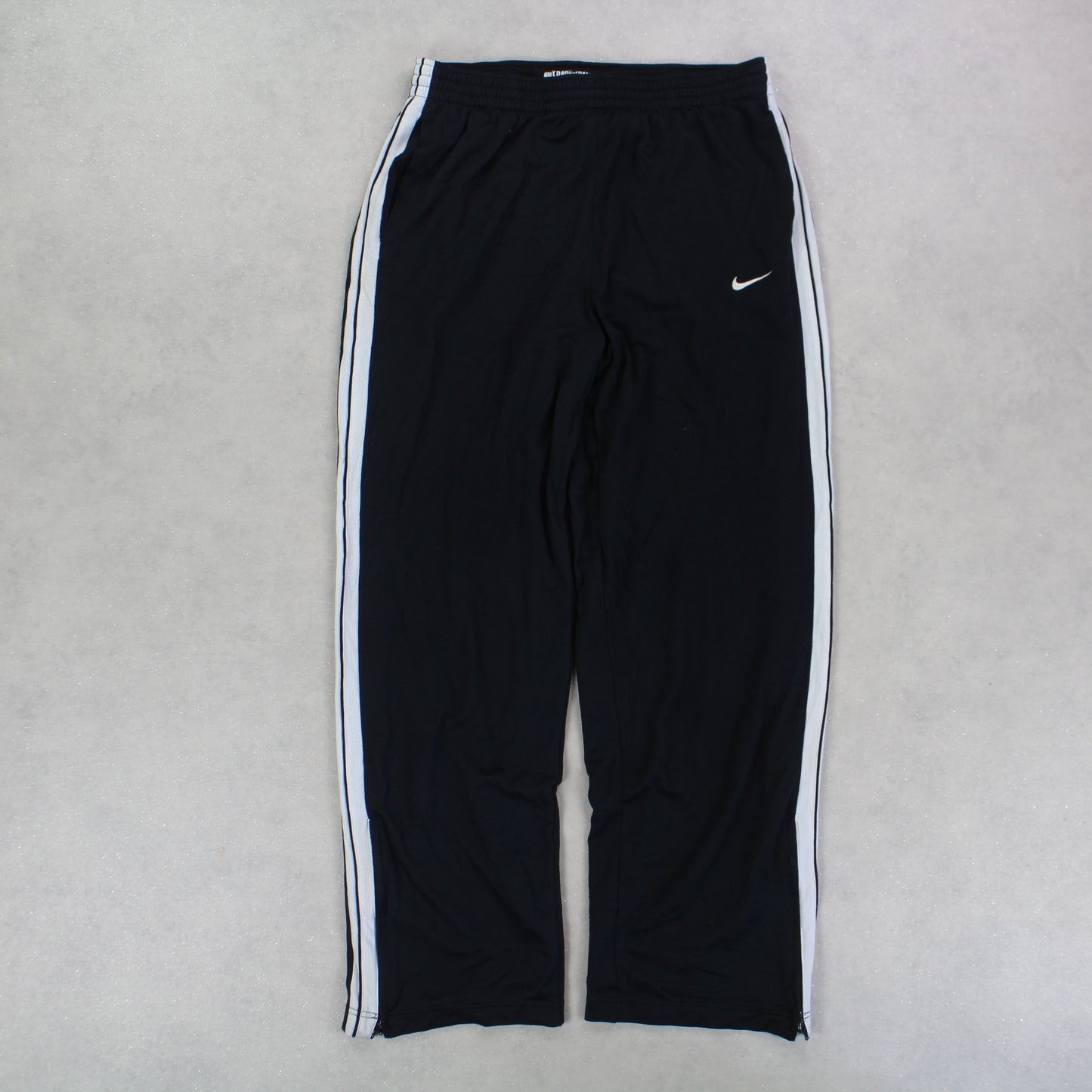 RARE 00s Nike Baggy Trackpants Black - (L)