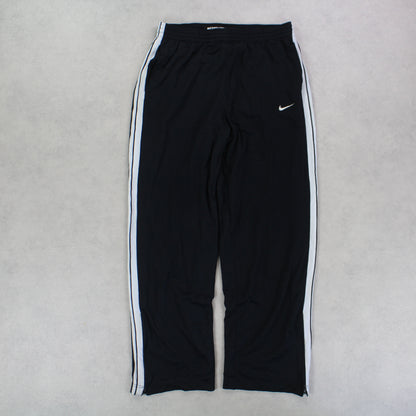 RARE 00s Nike Baggy Trackpants Black - (L)