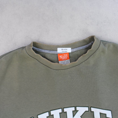 RARE 00s Nike Spell Out Sweatshirt Green - (L)