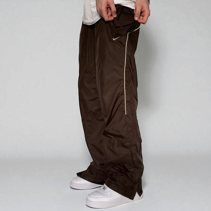 SUPER RARE 2000s Nike Trackpants Brown - (M)