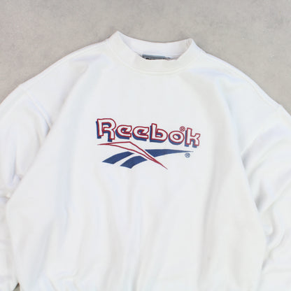 RARE 90s Reebok Sweatshirt White - (S)