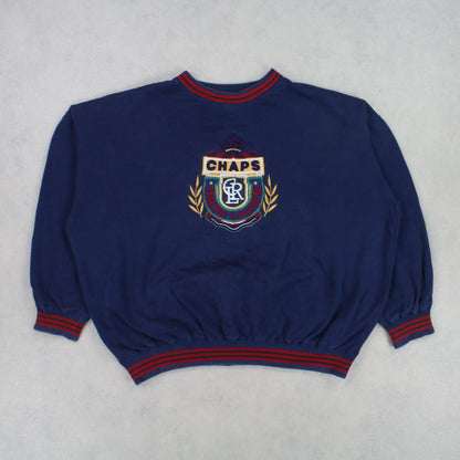 RARE 1990s Chaps Ralph Lauren Sweatshirt Navy - (S)