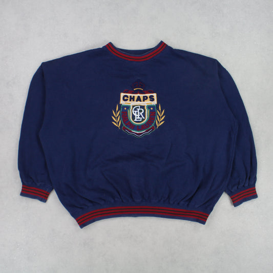 RARE Vintage 1990s Chaps Ralph Lauren Sweatshirt Navy - (S)