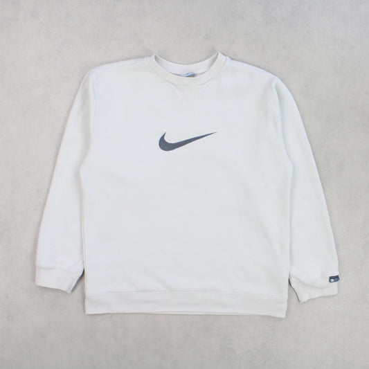 RARE Vintage 00s Nike Swoosh Sweatshirt Cream - (S)