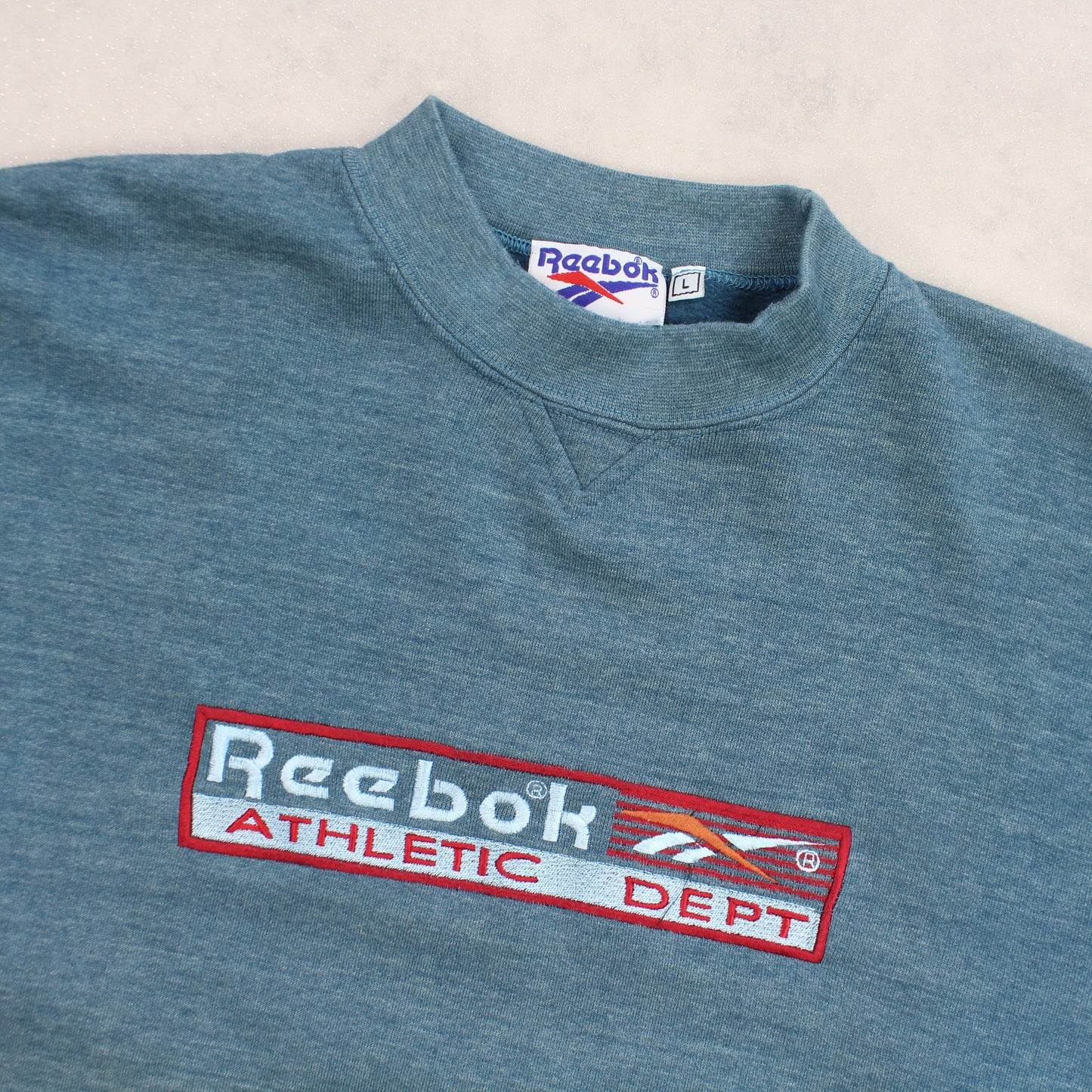 RARE 1990s Reebok Spell Out Sweatshirt Green - (L)