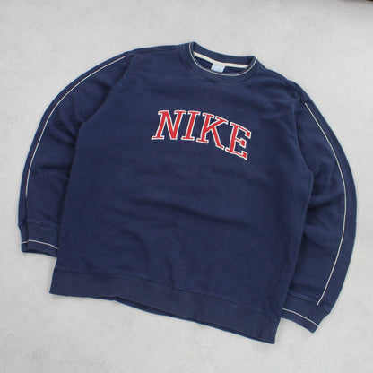 RARE Vintage 00s Nike Sweatshirt Navy - (L)