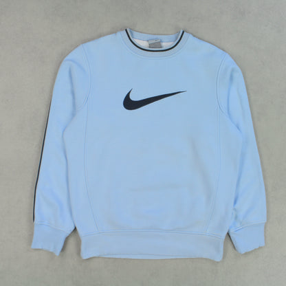 RARE 00s Nike Swoosh Sweatshirt Blue - (XS)