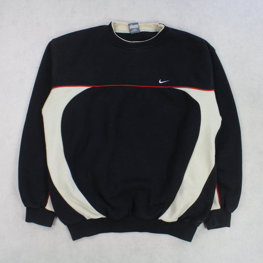 SUPER RARE Vintage 00s Nike Swoosh Sweatshirt Black - (XL)