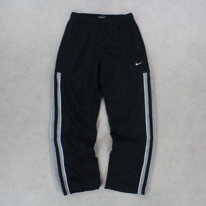 RARE 00s Nike Trackpants Black - (XS)