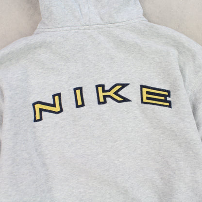 SUPER RARE 90s Nike Zip Up Hoodie Grey - (S)