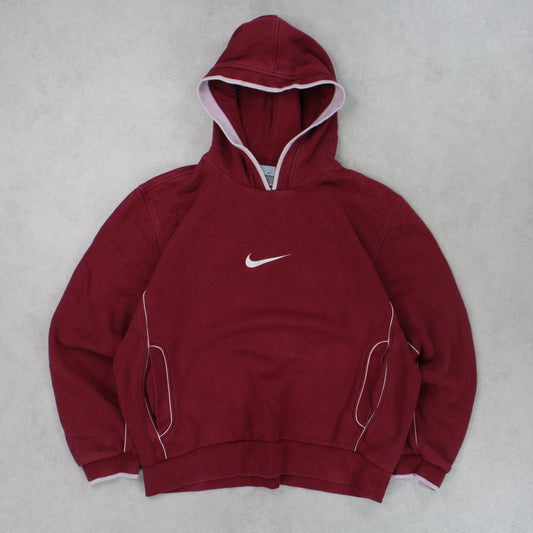 RARE 00s Nike Hoodie Burgundy - (M)