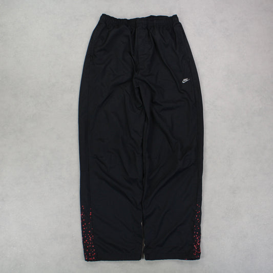 RARE 00s Nike Baggy Trackpants Black - (M)