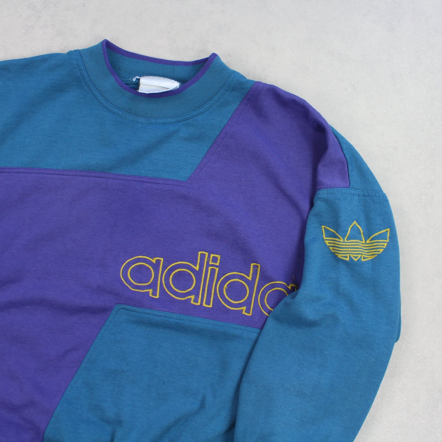 RARE 1990s Adidas Block Sweatshirt Blue - (M)