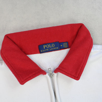 RARE 1990s Polo Ralph Lauren 1/4 Zip White - (S)